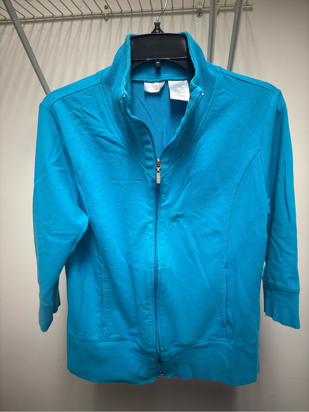 Danskin Women's Bright Teal Zip-Up Bomber Jacket
